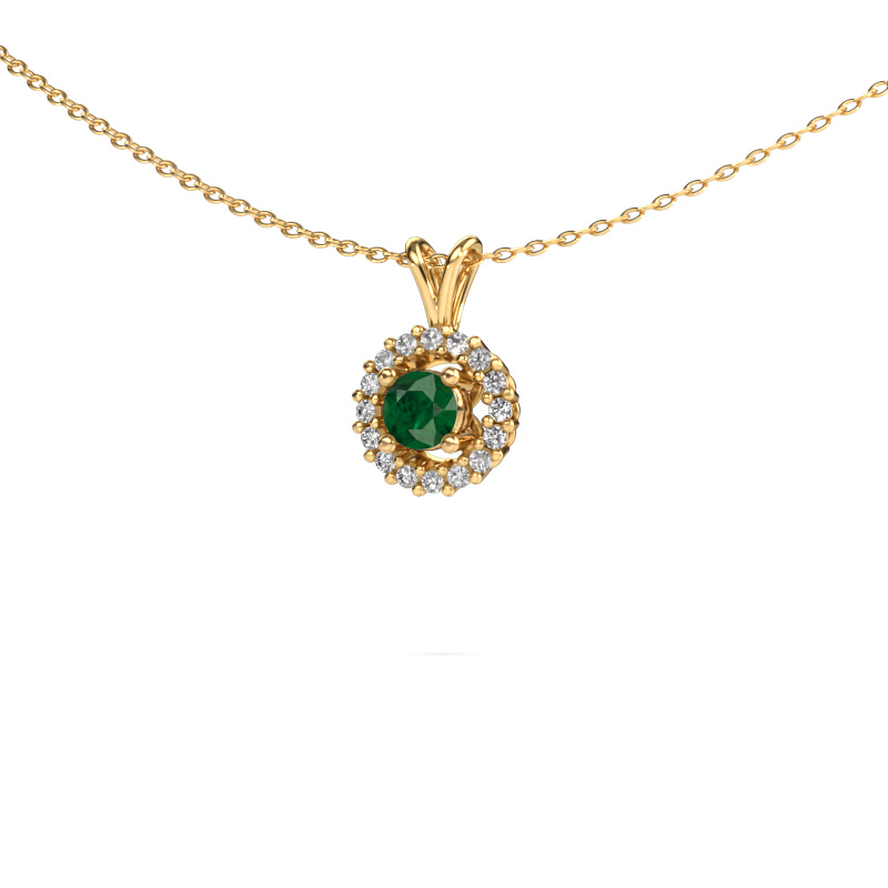 Image of Pendant Tennille 585 gold Emerald 4 mm