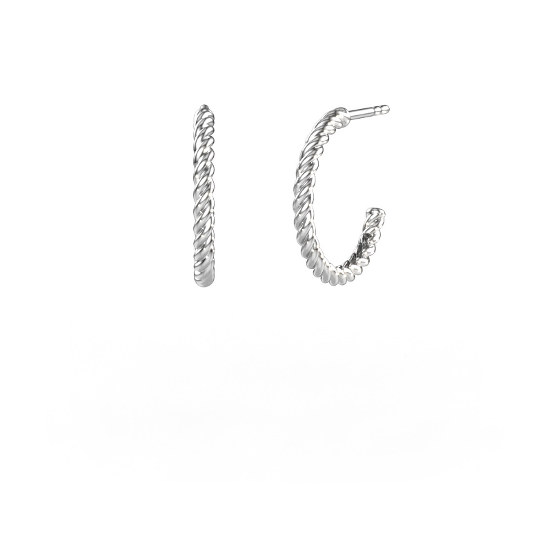 Image of Stud earrings Terra 15mm 585 white gold
