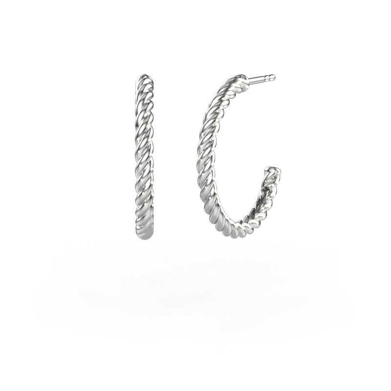 Image of Stud earrings Terra 20mm 585 white gold