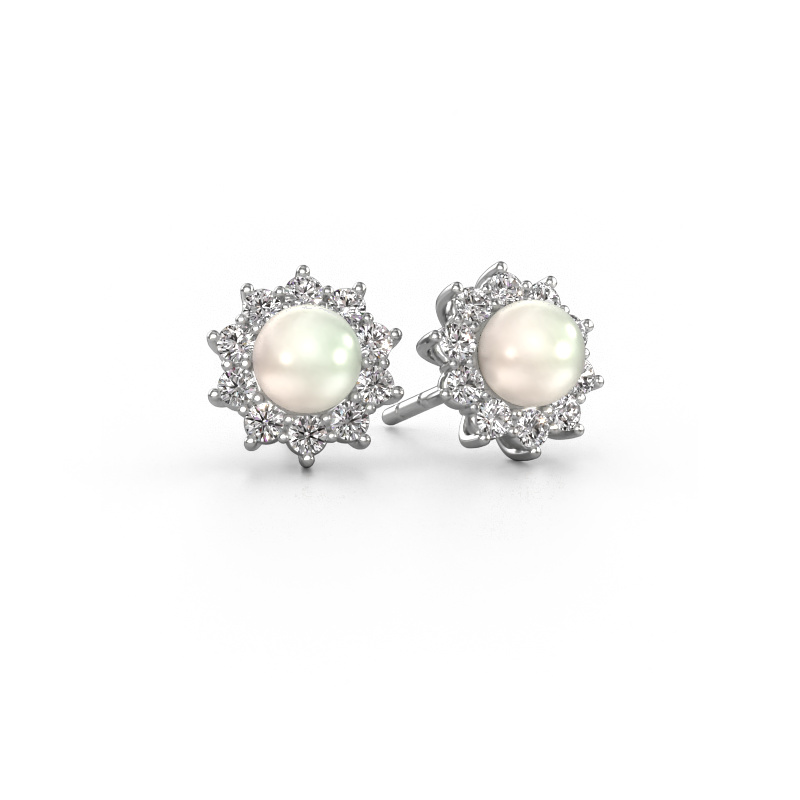 Image of Earrings Tess 585 white gold White pearl 5 mm
