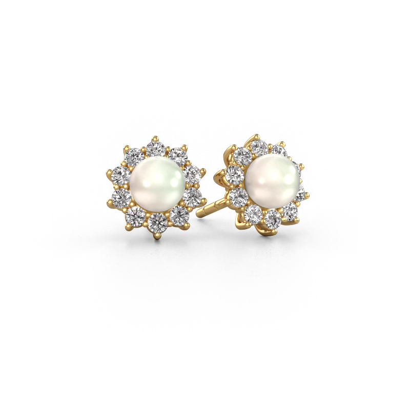 Image of Earrings Tess 585 gold White pearl 5 mm