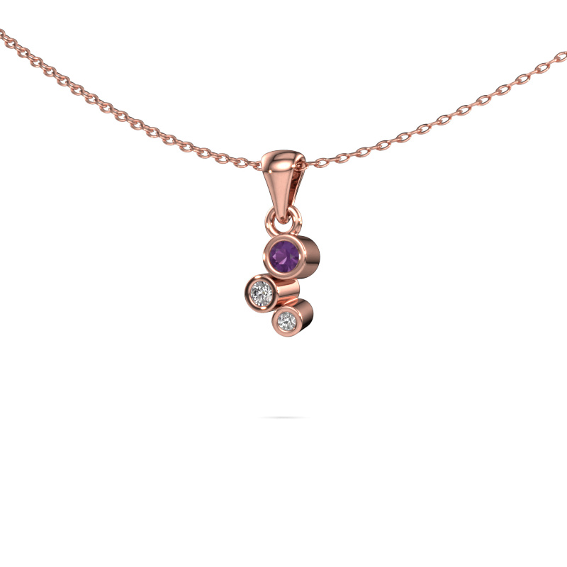 Image of Pendant Tessa 585 rose gold Amethyst 2.5 mm