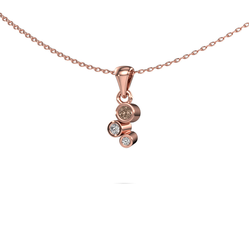 Image of Pendant Tessa 585 rose gold Brown diamond 0.105 crt