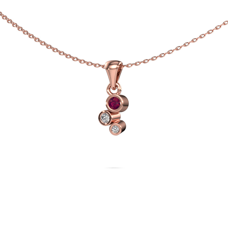 Image of Pendant Tessa 585 rose gold Rhodolite 2.5 mm