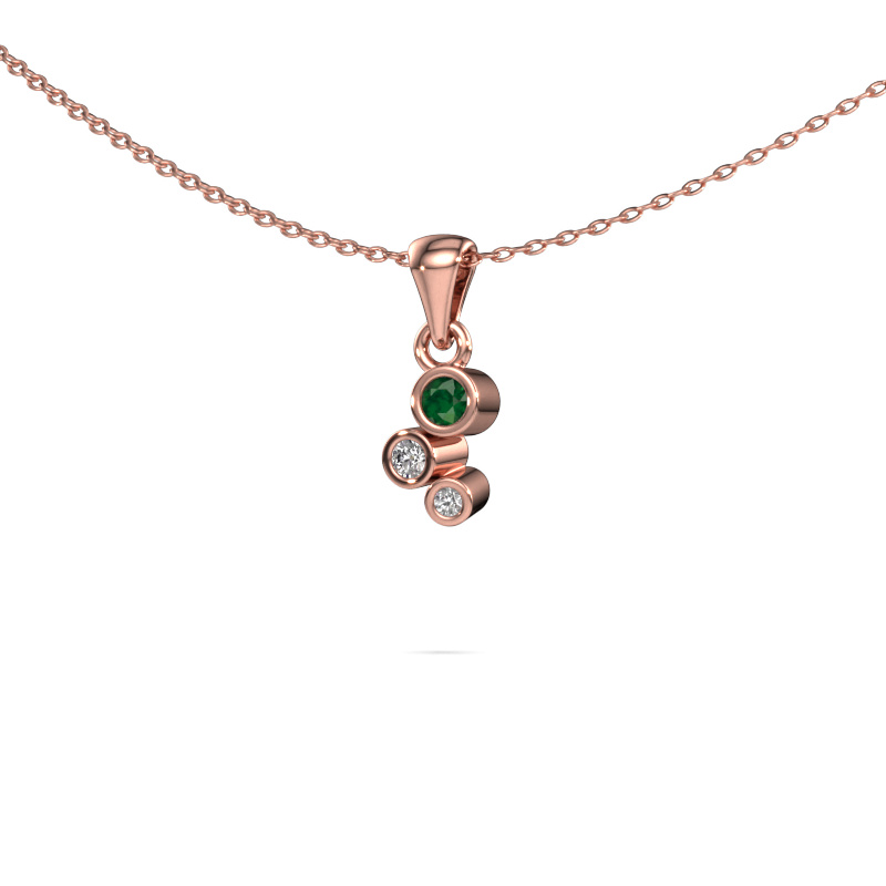 Image of Pendant Tessa 585 rose gold Emerald 2.5 mm