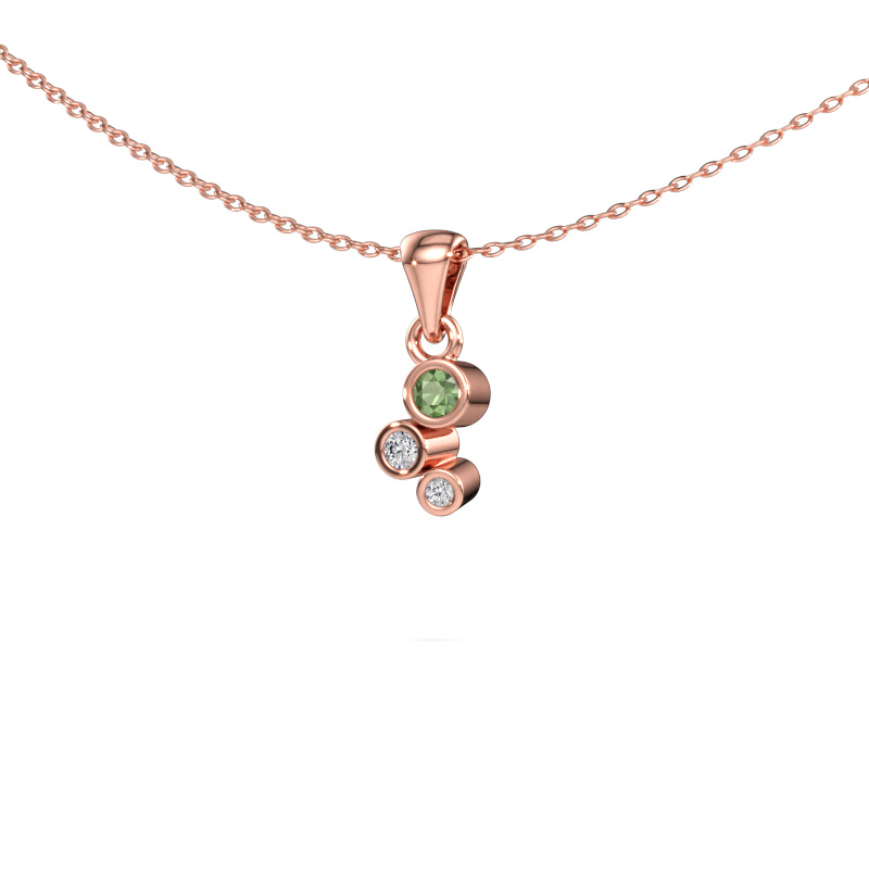 Immagine di Ciondolo Tessa 585 oro rosa Tormalina verde 2.5 mm