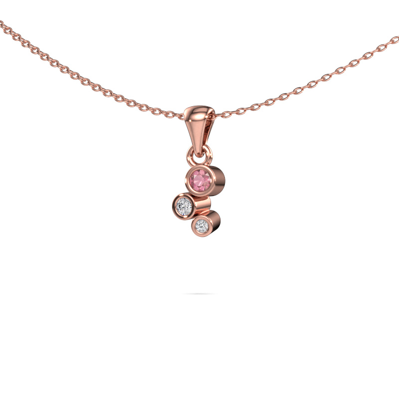 Image of Pendant Tessa 585 rose gold Tourmaline pink 2.5 mm