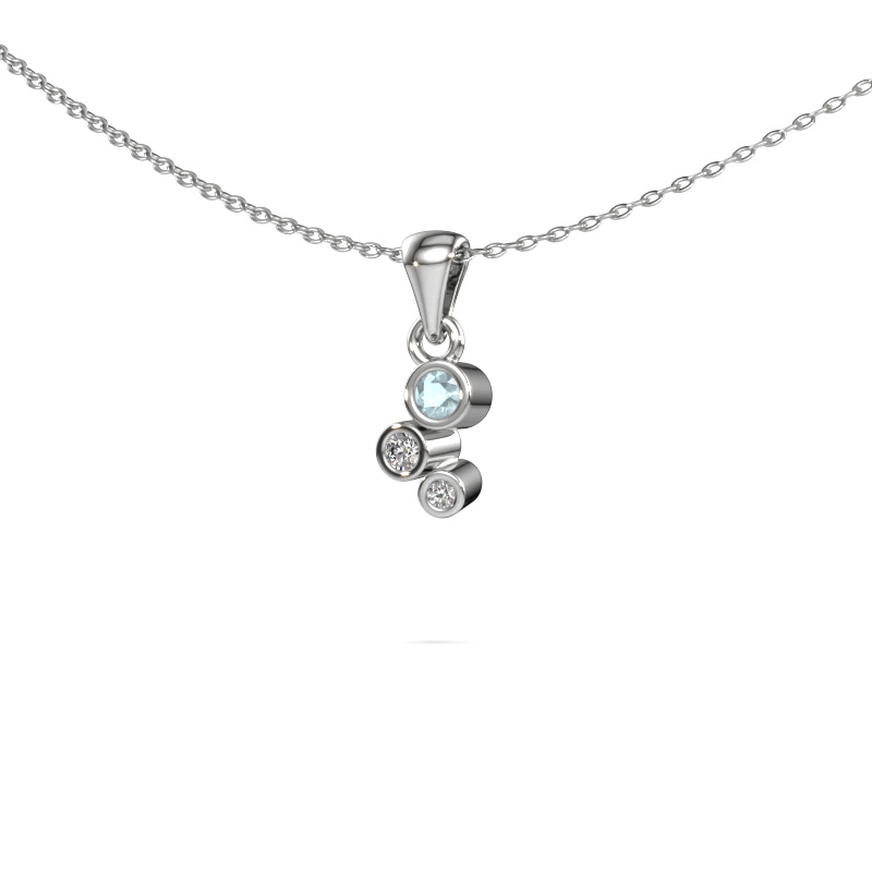 Image of Pendant Tessa 585 white gold Aquamarine 2.5 mm