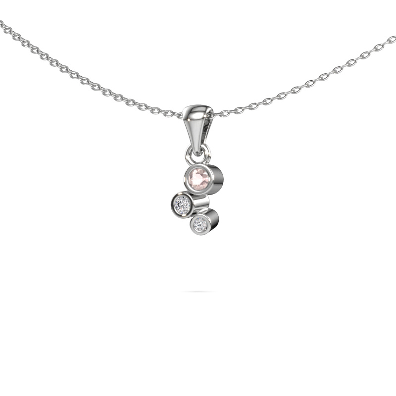 Image of Pendant Tessa 585 white gold Morganite champagne 2.5 mm