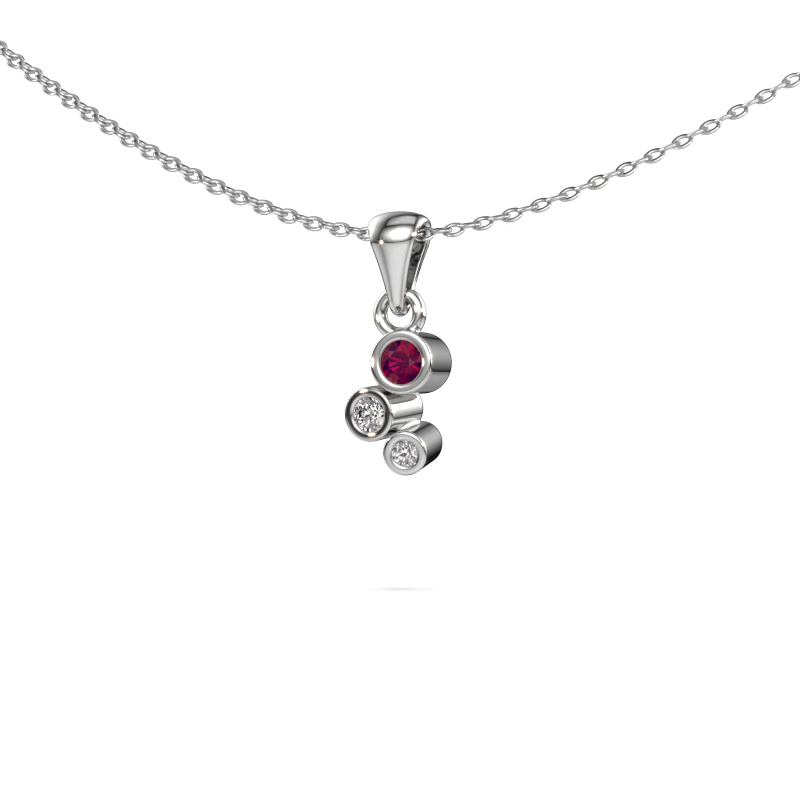 Image of Pendant Tessa 585 white gold Rhodolite 2.5 mm
