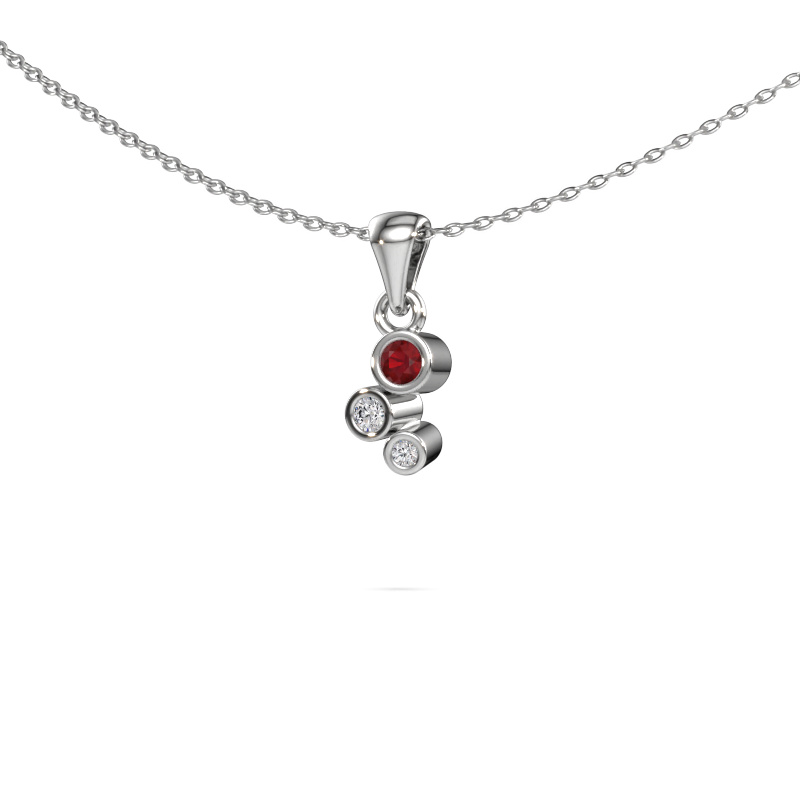 Image of Pendant Tessa 585 white gold Ruby 2.5 mm