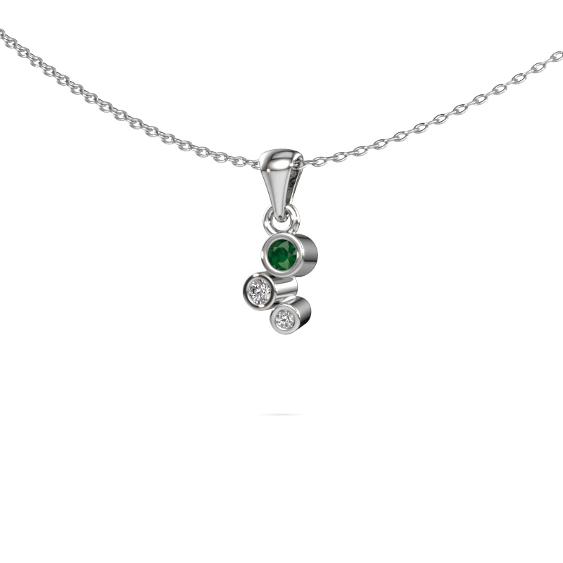 Image of Pendant Tessa 585 white gold Emerald 2.5 mm