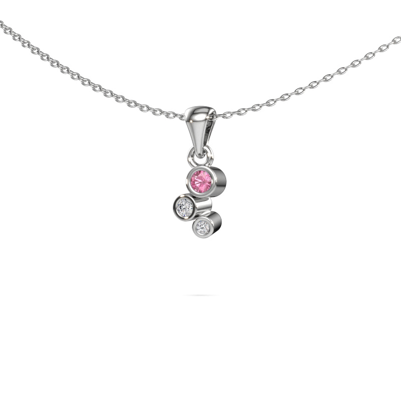 Image of Pendant Tessa 585 white gold Pink sapphire 2.5 mm