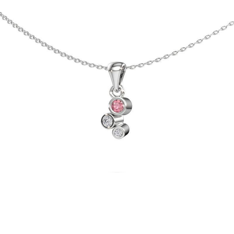 Bild av Hänge Tessa 585 vitt guld Rosa turmalin 2.5 mm