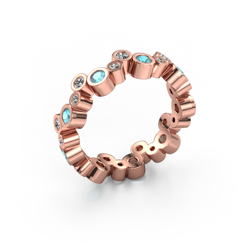 Image of Ring Tessa 585 rose gold Blue topaz 2.5 mm