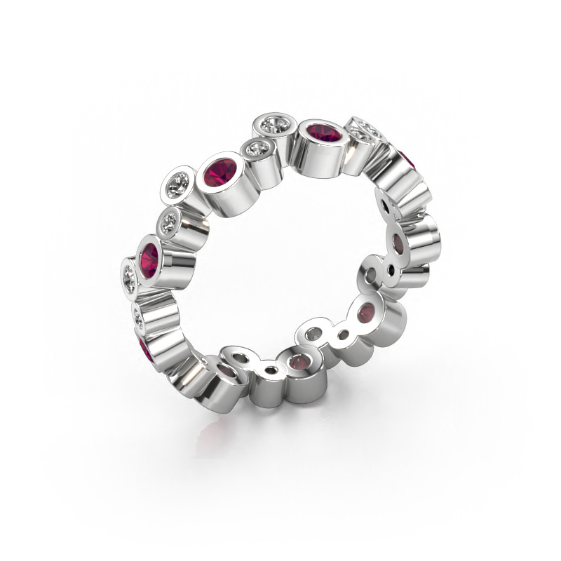 Image of Ring Tessa 585 white gold Rhodolite 2.5 mm