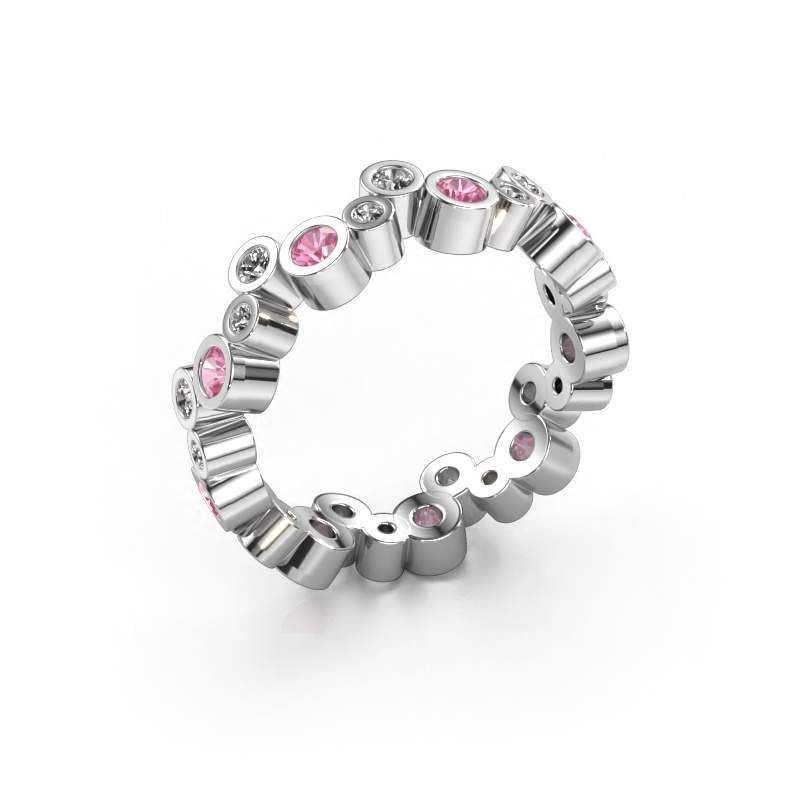 Afbeelding van Ring Tessa 585 witgoud Roze saffier 2.5 mm