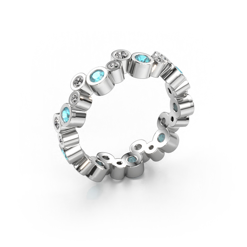 Image of Ring Tessa 585 white gold Blue topaz 2.5 mm
