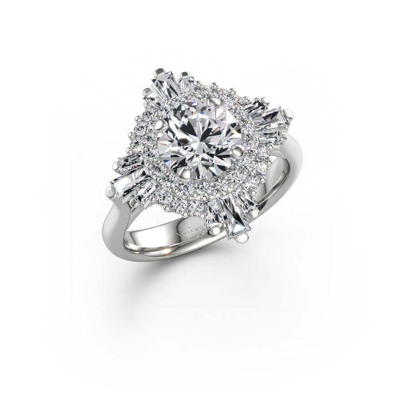 Bild av Förlovningsring Thalia 585 vitt guld Labbodlad diamant 2.464 crt