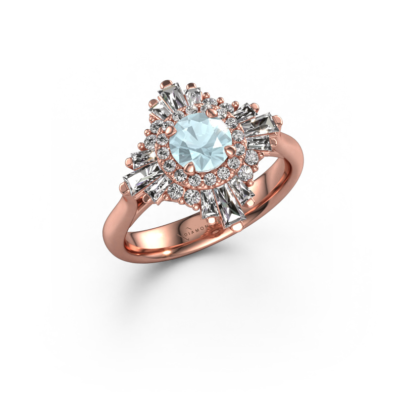 Bild von Verlobungsring Thalia 585 Roségold Aquamarin 5.4 mm