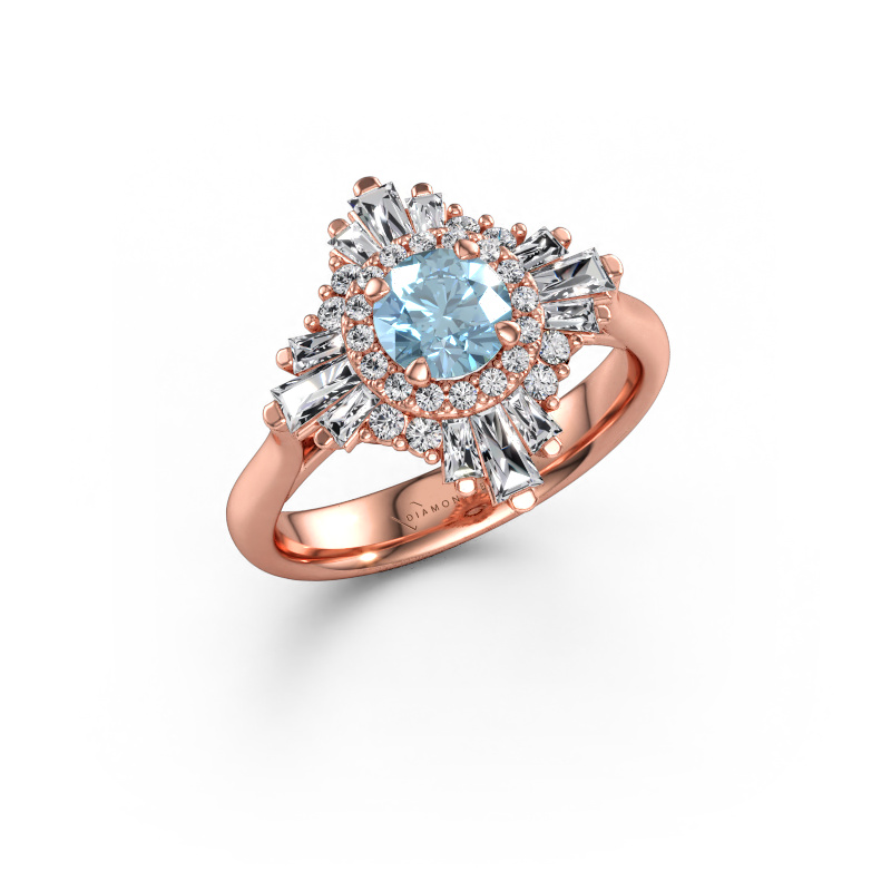 Immagine di Anello di fidanzamento Thalia 585 oro rosa Diamante lab grown blu 5.4 mm