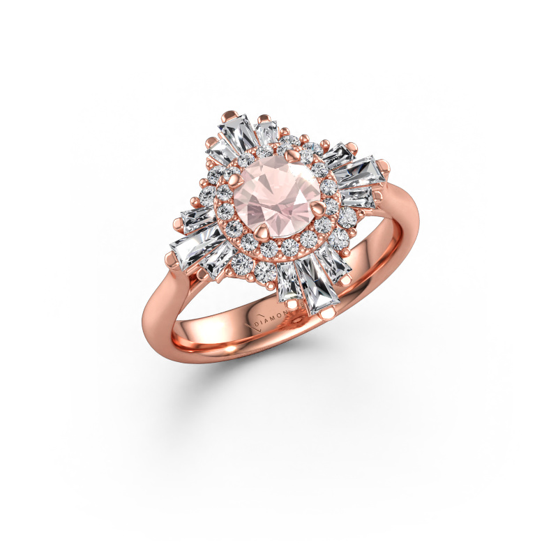 Bild av Förlovningsring Thalia 585 roséguld Champagnefärgad morganit 5.4 mm