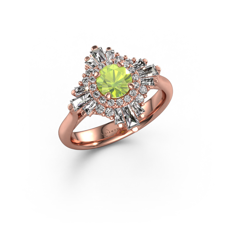 Image of Engagement ring Thalia 585 rose gold Peridot 5.4 mm