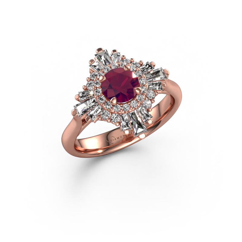 Bild von Verlobungsring Thalia 585 Roségold Rhodolit 5.4 mm