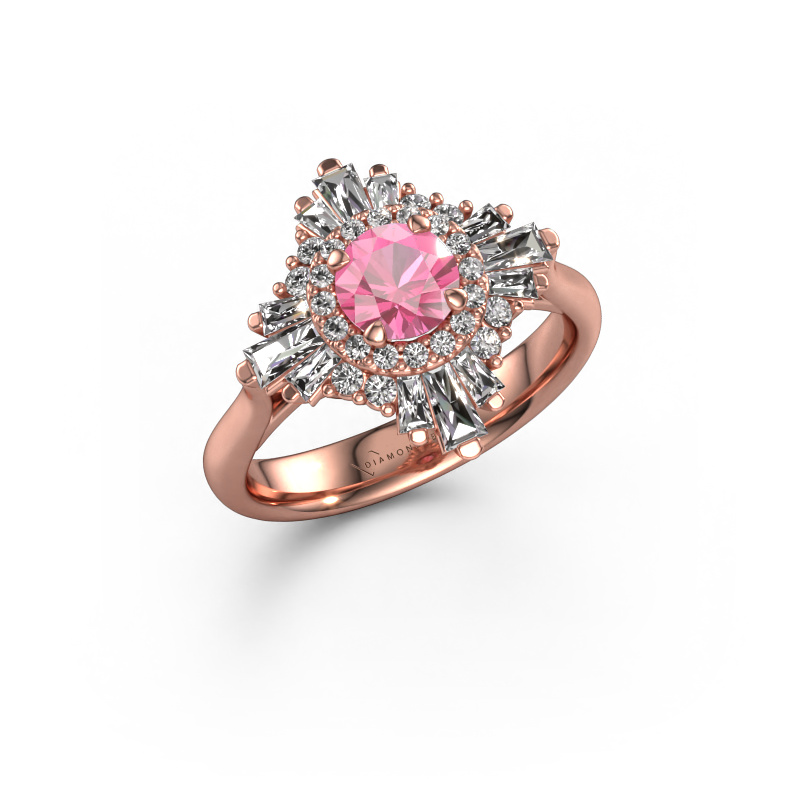 Image de Bague de fiançailles Thalia 585 or rose Saphir rose 5.4 mm