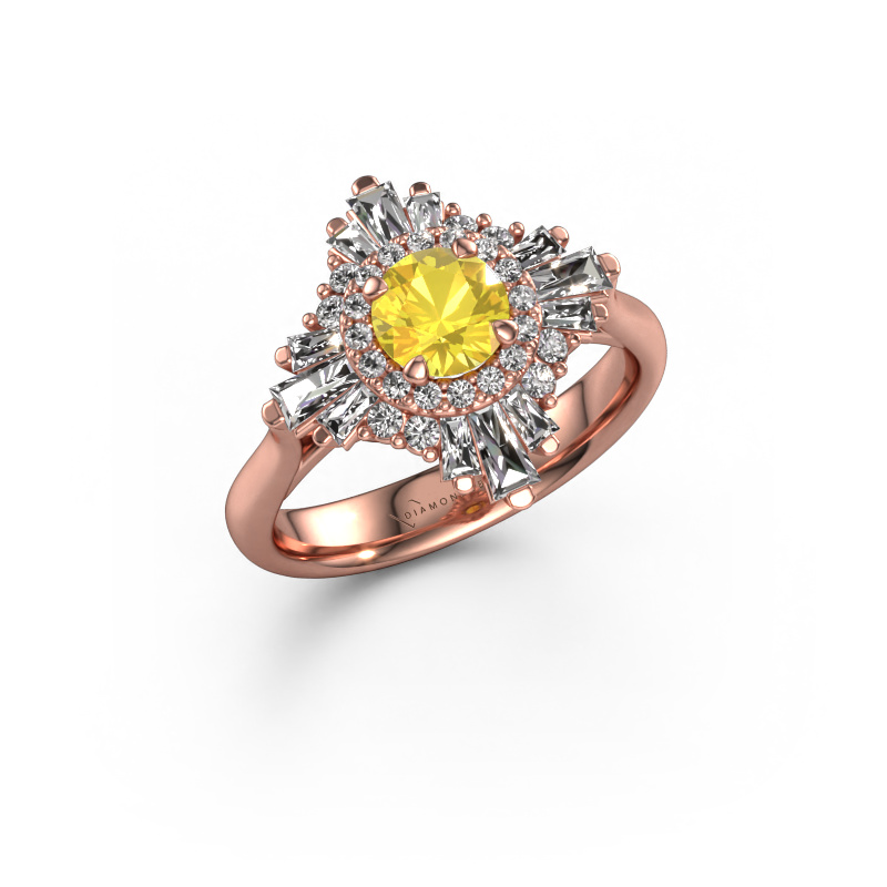 Bild von Verlobungsring Thalia 585 Roségold Gelb Saphir 5.4 mm