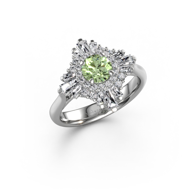 Image of Engagement ring Thalia 950 platinum Green lab grown diamond 5.4 mm