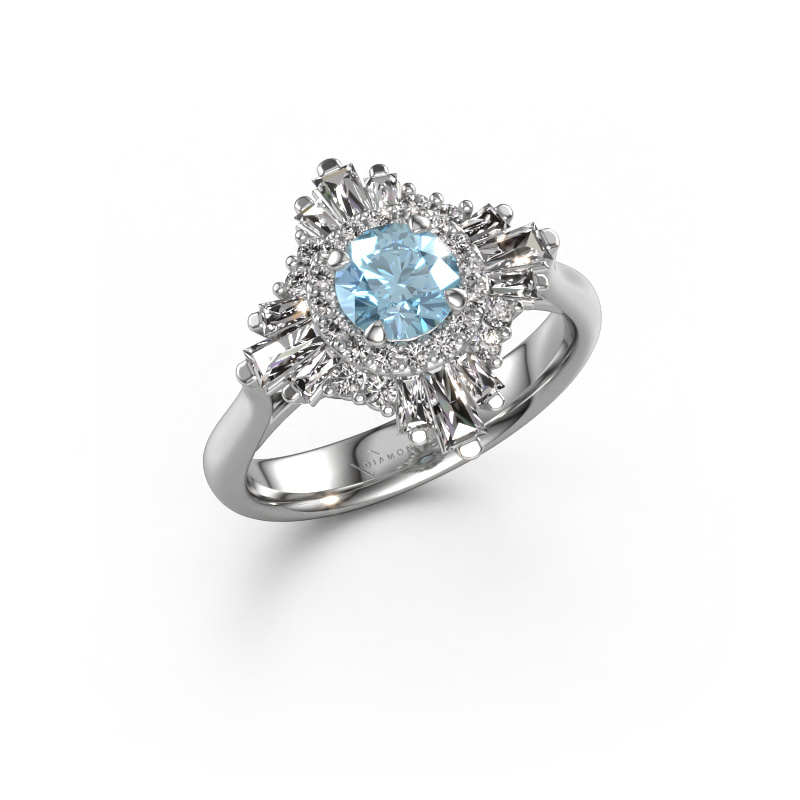 Image of Engagement ring Thalia 950 platinum Blue lab grown diamond 5.4 mm