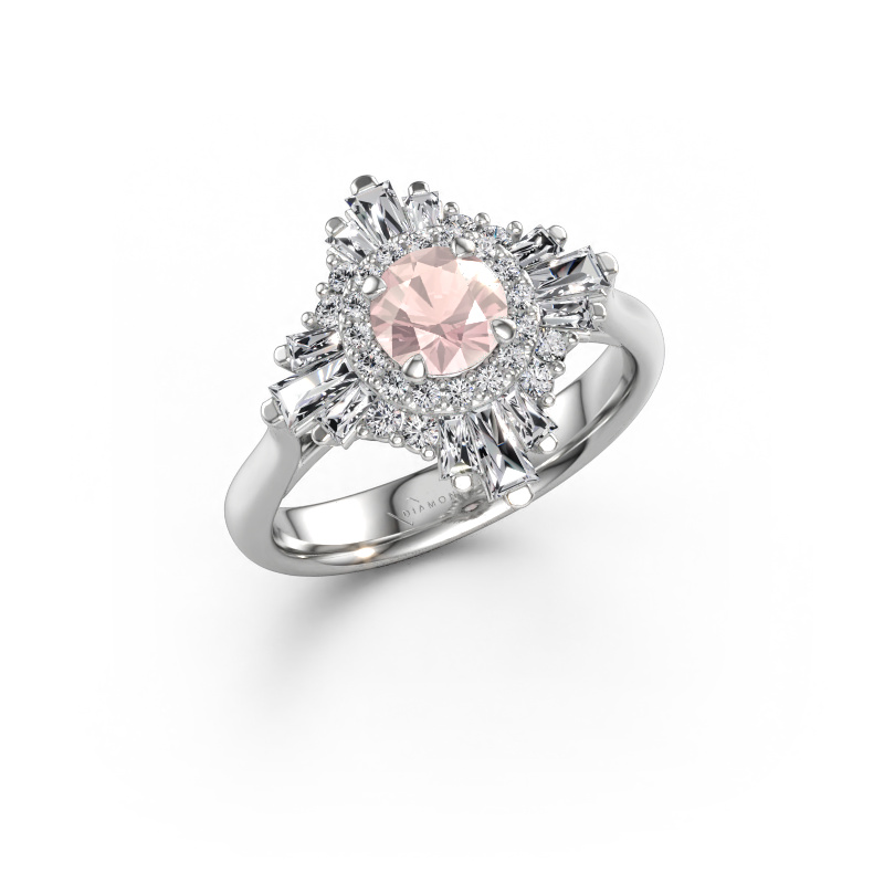 Immagine di Anello di fidanzamento Thalia 585 oro bianco Morganite champagne 5.4 mm