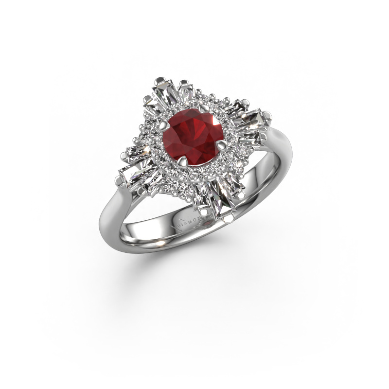 Image of Engagement ring Thalia 950 platinum Ruby 5.4 mm