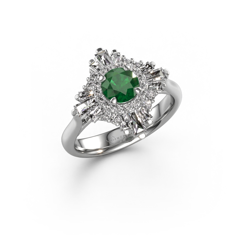 Image of Engagement ring Thalia 950 platinum Emerald 5.4 mm