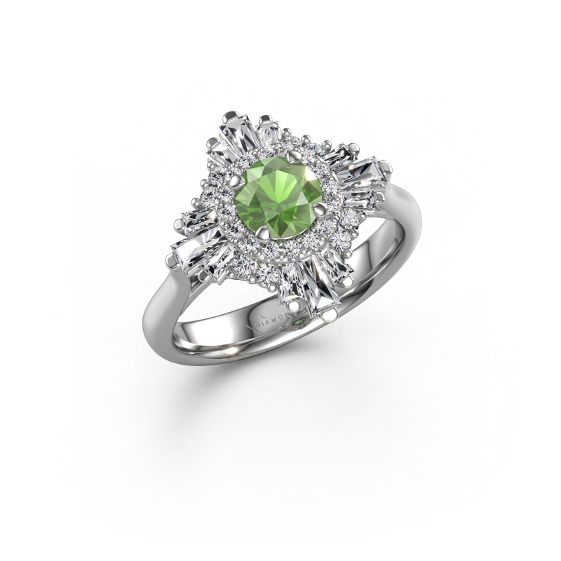 Bild von Verlobungsring Thalia 585 Weißgold Turmalin grün 5.4 mm