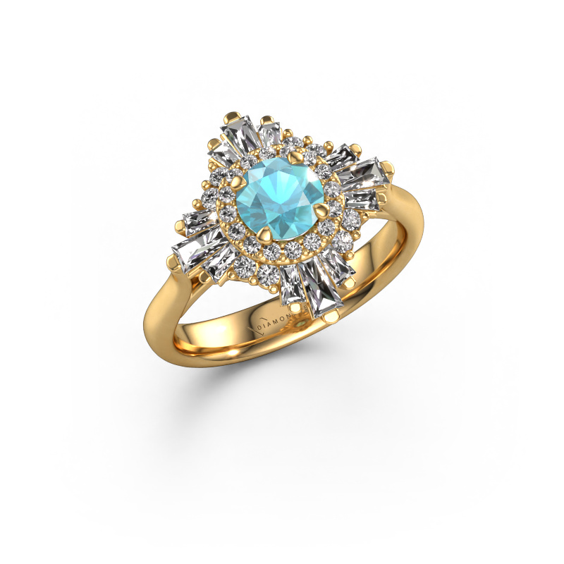 Bild von Verlobungsring Thalia 585 Gold Blau Topas 5.4 mm