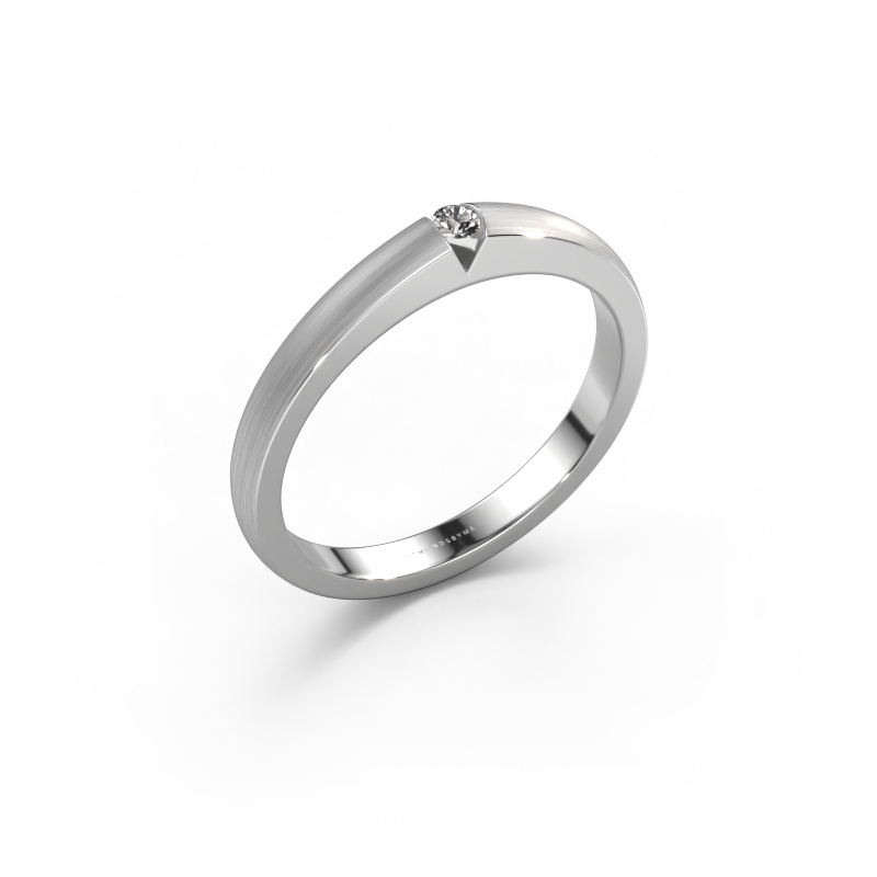 Bild von Verlobungsring Theresia 585 Weißgold Diamant 0.03 crt