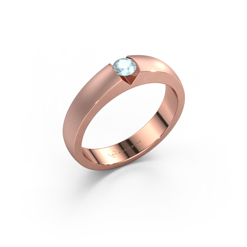 Bild von Verlobungsring Theresia 585 Roségold Aquamarin 3.4 mm