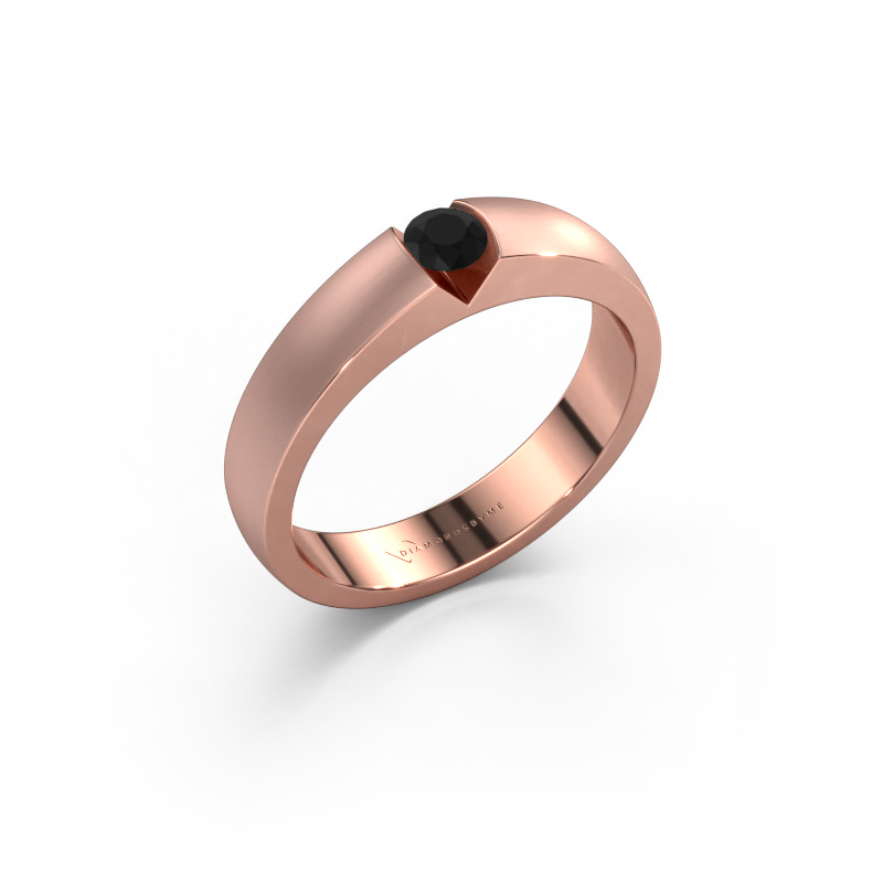 Bild von Verlobungsring Theresia 585 Roségold Schwarz Diamant 0.18 crt