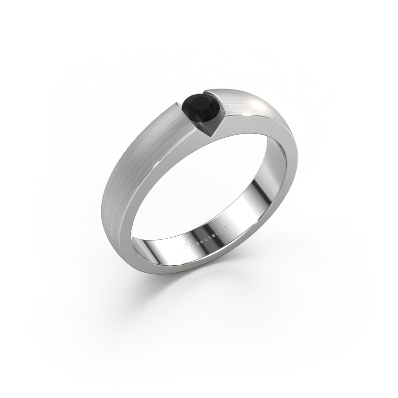 Bild von Verlobungsring Theresia 950 Platin Schwarz Diamant 0.18 crt