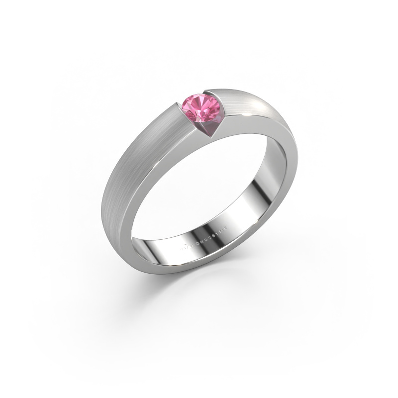 Bild von Verlobungsring Theresia 950 Platin Pink Saphir 3.4 mm