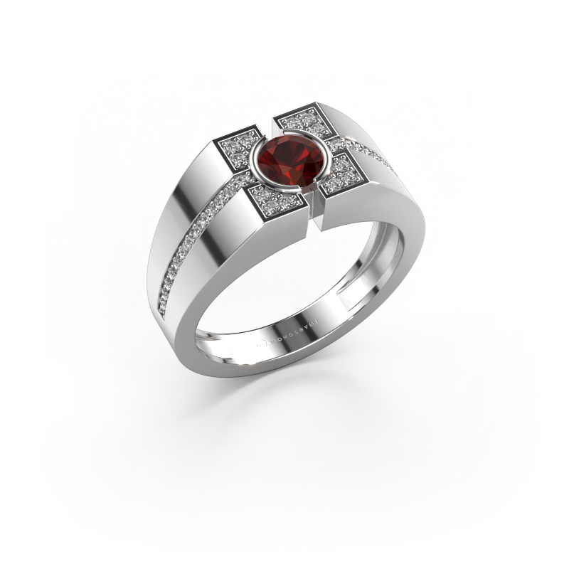 Image of Men's ring Thijmen 950 platinum Garnet 5 mm