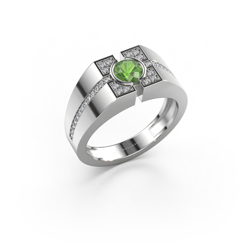Image de Bague pour homme Thijmen 950 platine Vert tourmaline 5 mm
