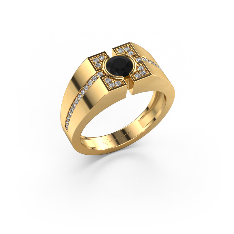 Bild von Herren ring Thijmen 585 Gold Schwarz Diamant 0.855 crt
