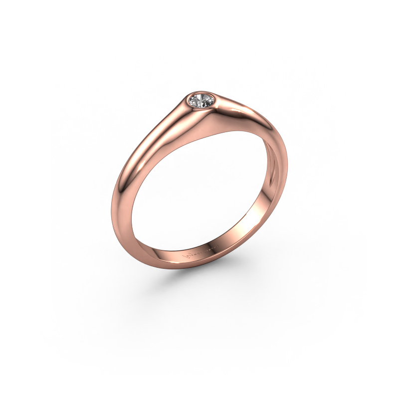Image of Pinky ring Thorben 585 rose gold Diamond 0.10 crt