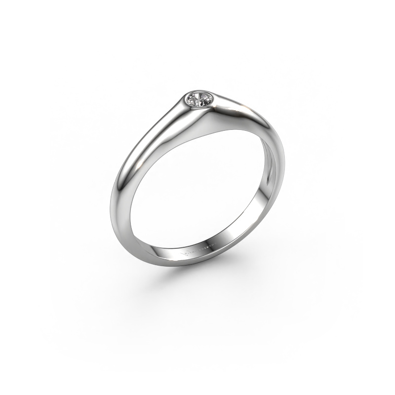 Bild von Pinky Ring Thorben 585 Weißgold Diamant 0.10 crt