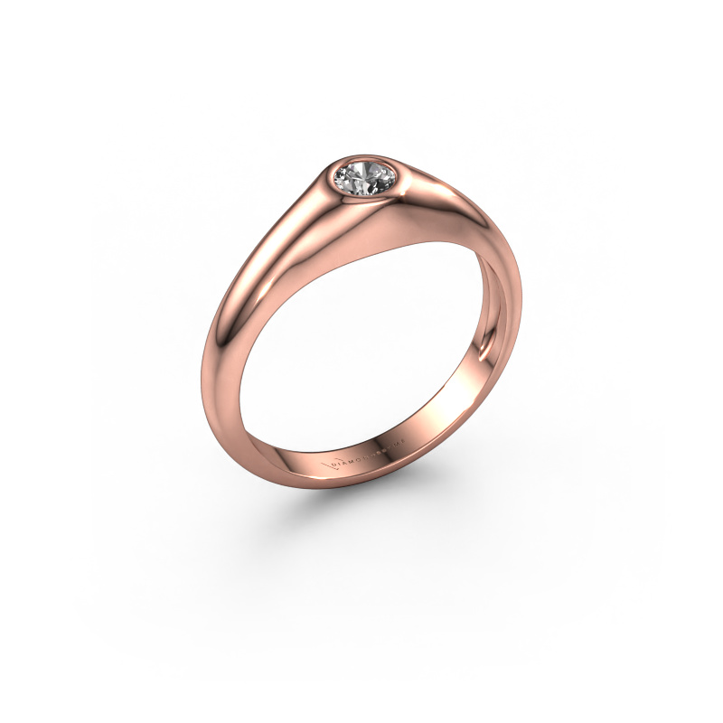Image de Bague pinky Thorben 585 or rose Diamant 0.25 crt