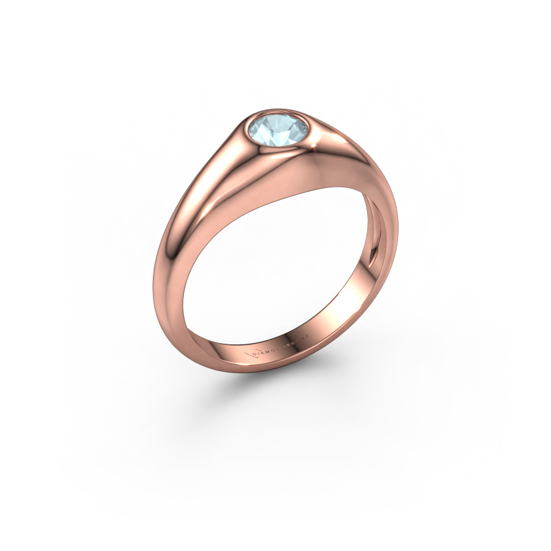 Bild von Pinky Ring Thorben 585 Roségold Aquamarin 5 mm