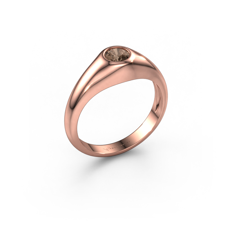 Image of Pinky ring Thorben 585 rose gold Brown diamond 0.50 crt